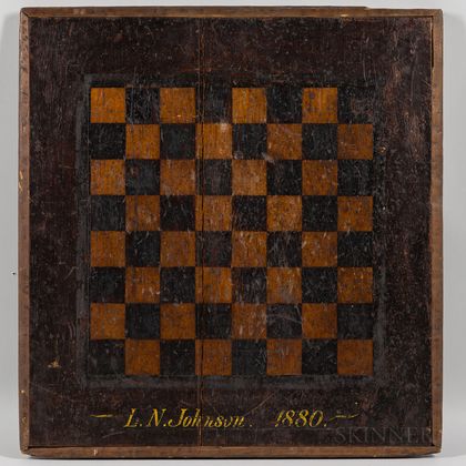 Painted Checkers Game Board