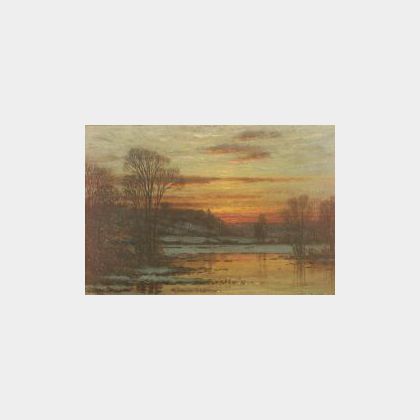 John Joseph Enneking (American, 1841-1916) Sunset, Possibly an Italian View