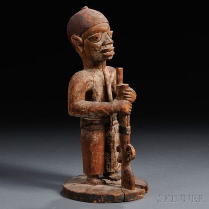 African Carved Wood Colonial Figure
