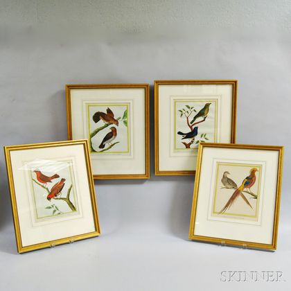 Four Framed Francois Nicholas Martinet Hand-colored Engravings