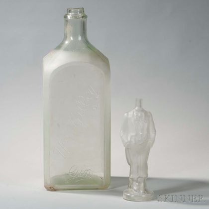H. & A. Gilbey Gin Bottle and a Figural Bottle 