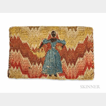Rare Flame-stitch Wallet Depicting African American Figures