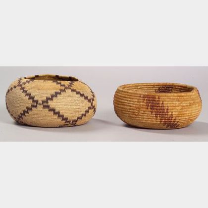 Two California Coiled Basketry Bowls