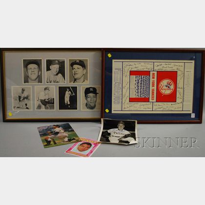 Framed Set of Seven 1961 New York Yankees Autographed Photographs, a Yogi Berra Autographed Photograph, Eddie Sawyer Autographed Photog