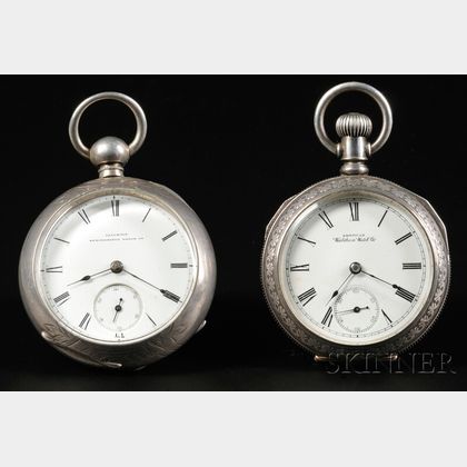 Two Coin Silver Open Face Watches