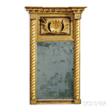 Gilt-gesso and Carved Wood Mirror