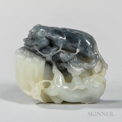 Jade Carving of Two Shishi Lions