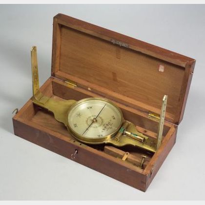 Brass Plain Surveyor's Compass by H.M. Pool