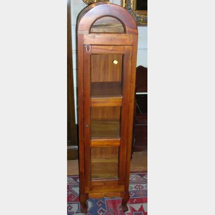 Small Modern Asian Arched-top Glazed Hardwood Display Cabinet