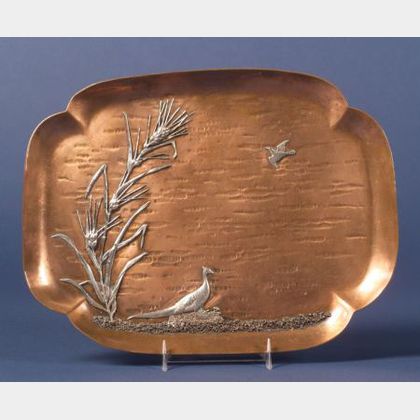 Gorham Aesthetic Movement Copper and Silver-mounted Dresser Tray