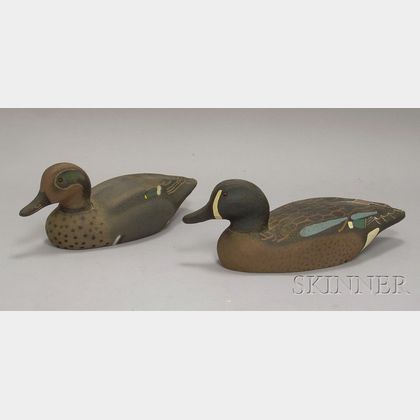 Pair of Herter's Factory Blue Wing Teal Decoys