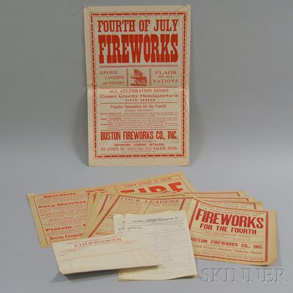 Small Group of Early 20th Century Boston Fireworks Company Ephemera