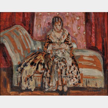 Louis Ritman (American, 1889-1963) Light Blue Couch