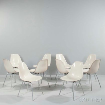 Ten Charles and Ray Eames Shell Dining Chairs 