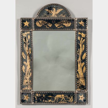 Eglomise-panel Mirror with American Iconography