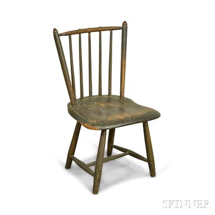 Child's Black-painted Rod-back Windsor Side Chair