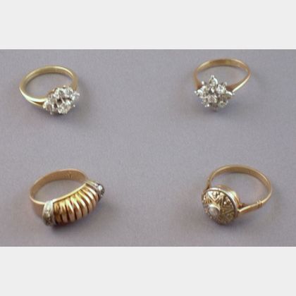 Four Gold and Diamond Rings