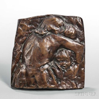 Käthe Schmidt Kollwitz (German, 1867-1945) Pair of Relief Sculptures: Mutter schützt ihr Kind I (Mother Protecting Her Child I)
