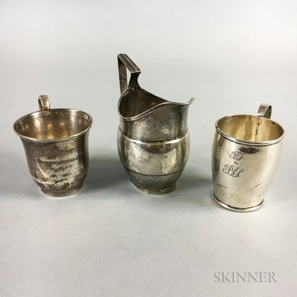 Three Pieces of American Coin Silver Tableware
