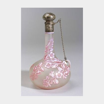 Cameo Glass Decanter with Sterling Silver Mount