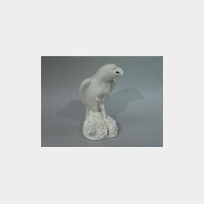 Chinese Blanc de Chine Figure of a Bird of Prey with Squid. 