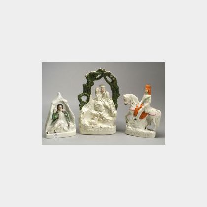 Three Victorian Staffordshire Pottery Figures