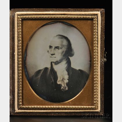 Sixth-plate Daguerreotype of a Portrait of George Washington After Rembrandt Peale