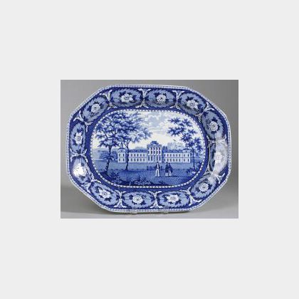 Historic Blue and White Transfer Decorated Platter