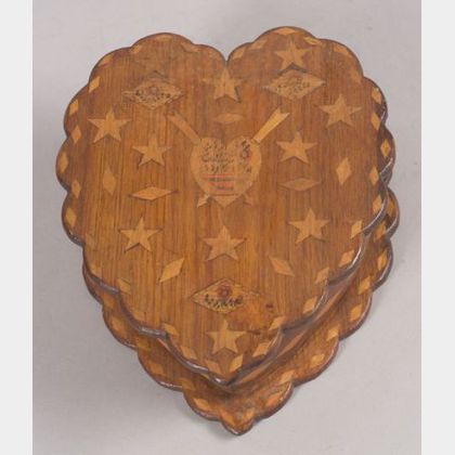 Sailor-made Inlaid Wooden Heart-shaped Sentiment Box
