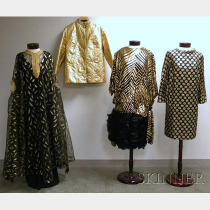 Four Black and Gold Lady's Clothing Items