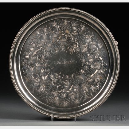 Bigelow Brothers & Kennard Co. Coin Silver Footed Tray