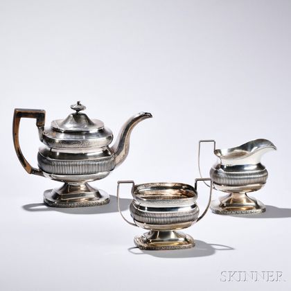 Assembled Three-piece American Silver Tea Service