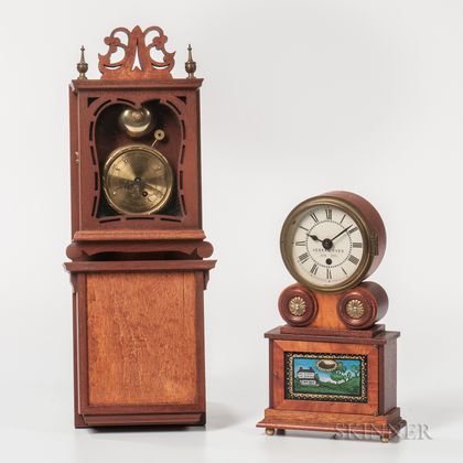 Two Michael Paul Miniature Reproduction American Clocks