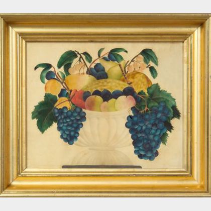 American School, 19th Century Still Life with Fruit in a Footed Bowl.