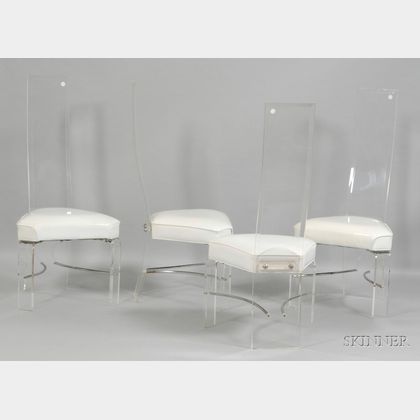 Four Modern High-back Side Chairs