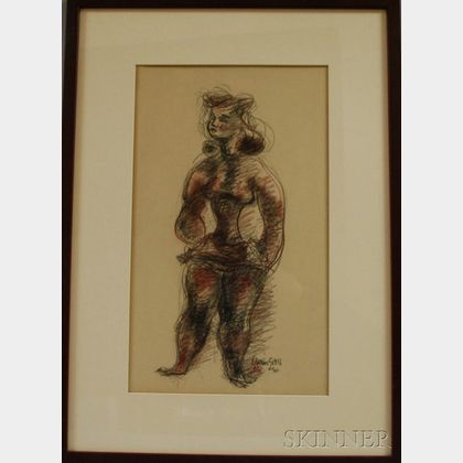 Chaim Gross (American, 1904-1991) Standing Female Nude.