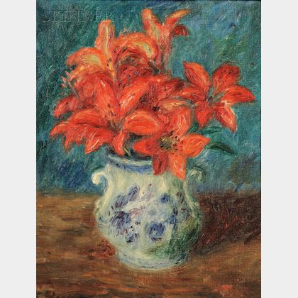 William James Glackens (American, 1870-1938) Still Life with Orange Lilies, c. 1930s