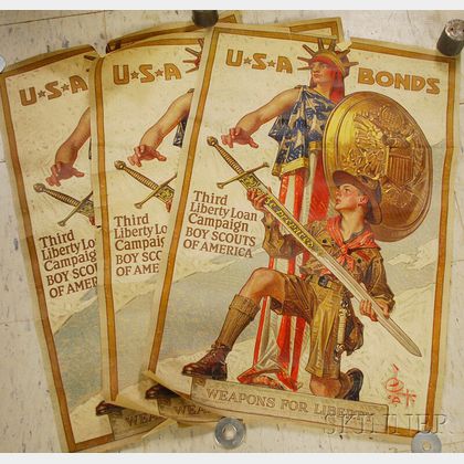 Liberty Bonds, Boy Scouts, Leyendector, Three Posters. 