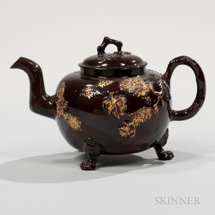 Glazed Redware Teapot and Cover