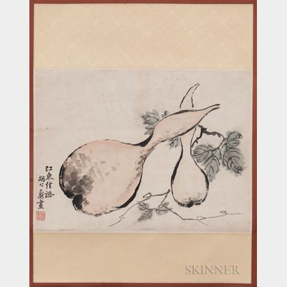 Hanging Scroll Depicting Gourds
