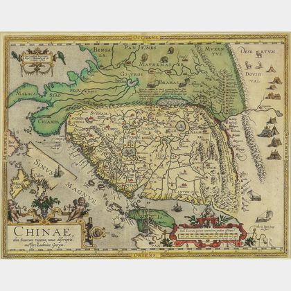 China. Abraham Ortelius (1527-1598) Chinae, olim Sinarum regionis, nova descriptio auctore Ludovico Georgio.