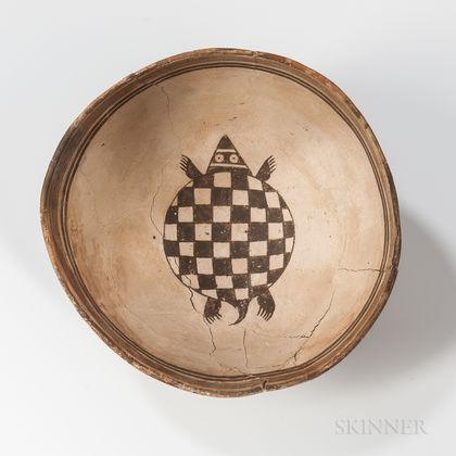 Mimbres Black-on-white Picture Bowl