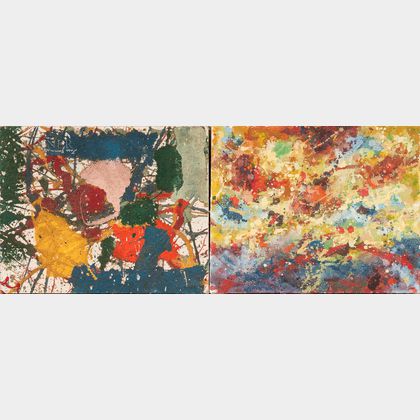 Taro Yamamoto (American/Japanese, 1919-1994) Two Abstract Paintings