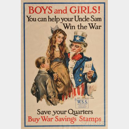 World War I Recruiting Poster: Boys and Girls! You Can Help your Uncle Sam Win the War