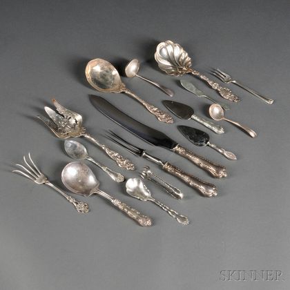 Sixteen Pieces of American and Canadian Sterling Silver Flatware