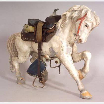 Small Painted Zinc Carousel Horse