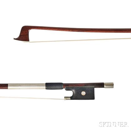 French Nickel-mounted Violin Bow, Claude Thomassin