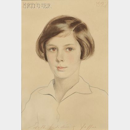 Edith Widing Yaffee (American, 1895-1961) Lot of Two Female Portraits