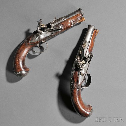 Pair of Continental Flintlock Pistols