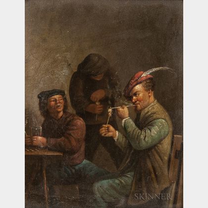 Manner of David Teniers the Younger (Dutch, 1610-1690) Two Tavern Scenes with Men Smoking Pipes